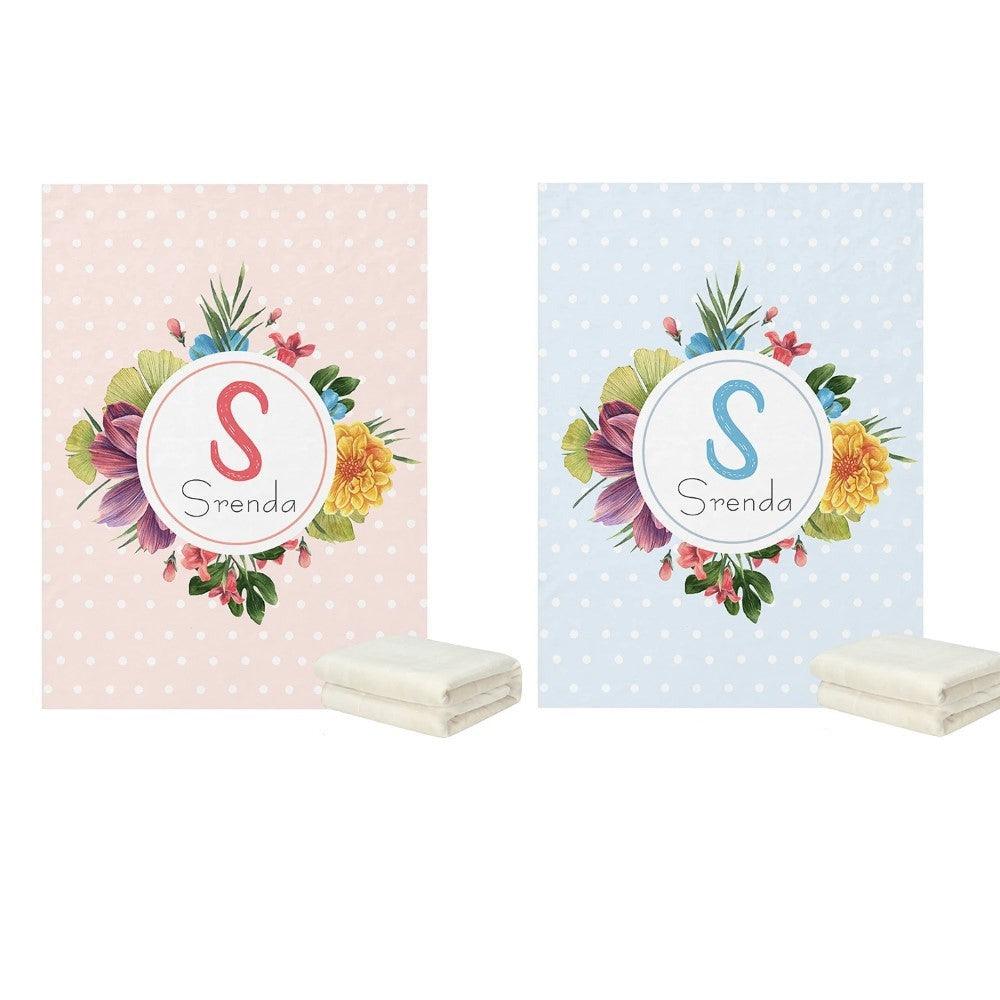 Tropical Flowers Blanket Personalized Floral Fleece Baby Gift