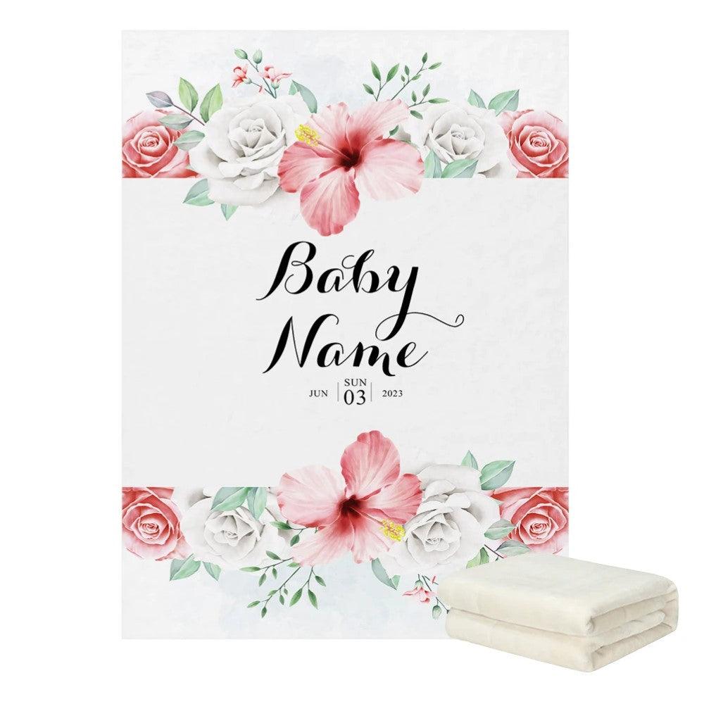 Floral Personalized Baby Blanket