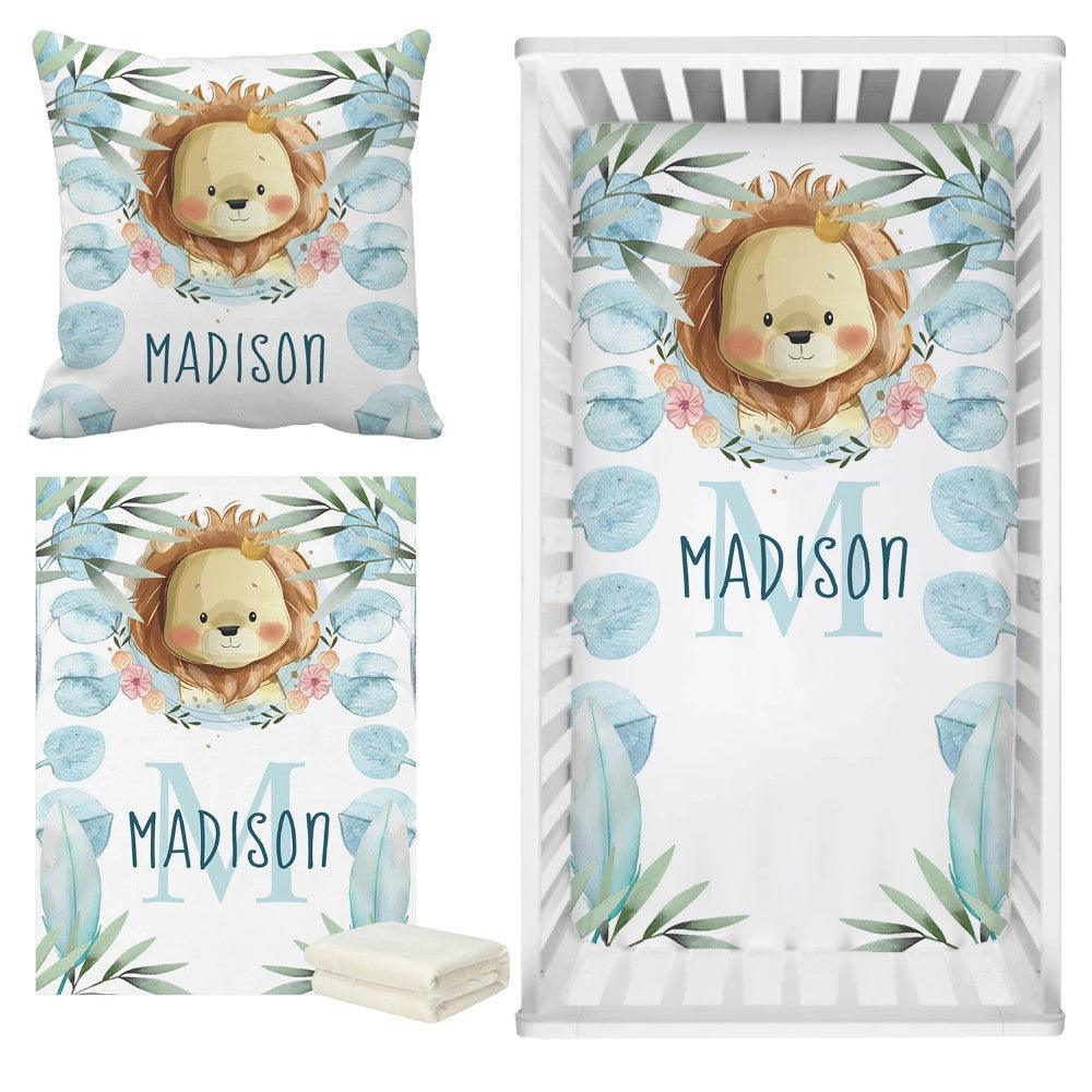 3 Pieces Lion Prince Personalized Custom Bedding Set