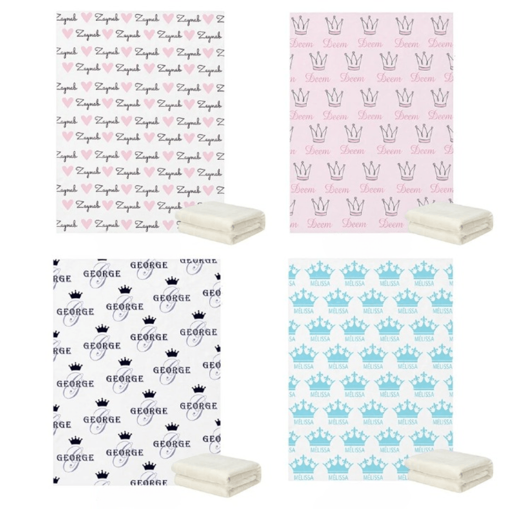 Graphic Name Blanket Personalized Baby Blanket with Bold Design