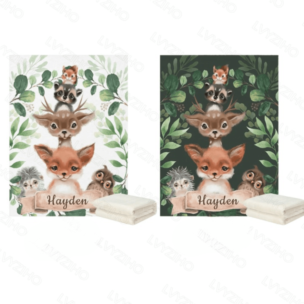 Personalized Woodland Name Blanket