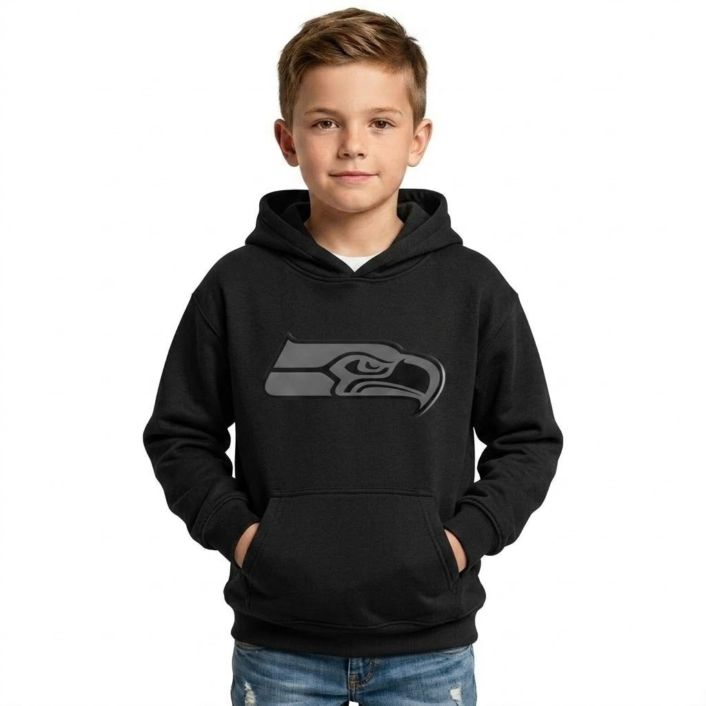 Seattle Seahawks Football Themed Quarter Zip Kids Hoodie