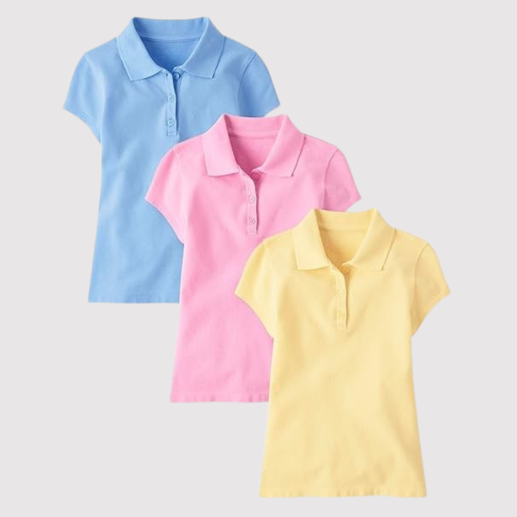 Pack Of 3 Short Sleeve Pique Polo Shirt
