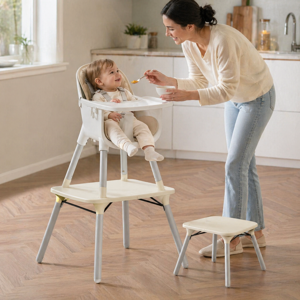 Kids 4 In 1 Convertible High Chair Set