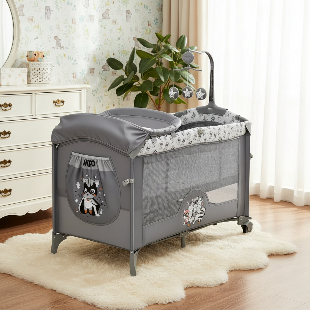Babies 4 In 1 Bassinet Pack With Changing Table Toy Bar And Storage