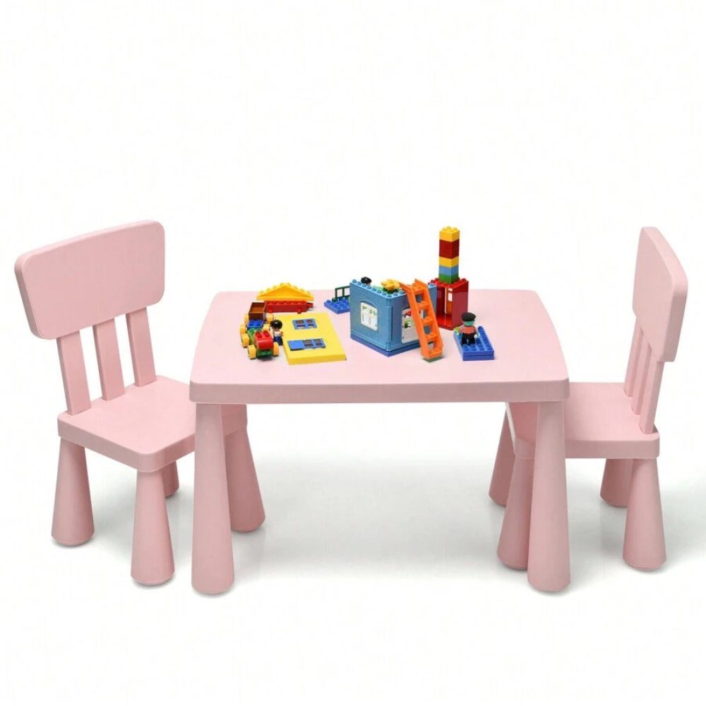 Table And Chair Set With 2 Seats For Kids Study And Dining