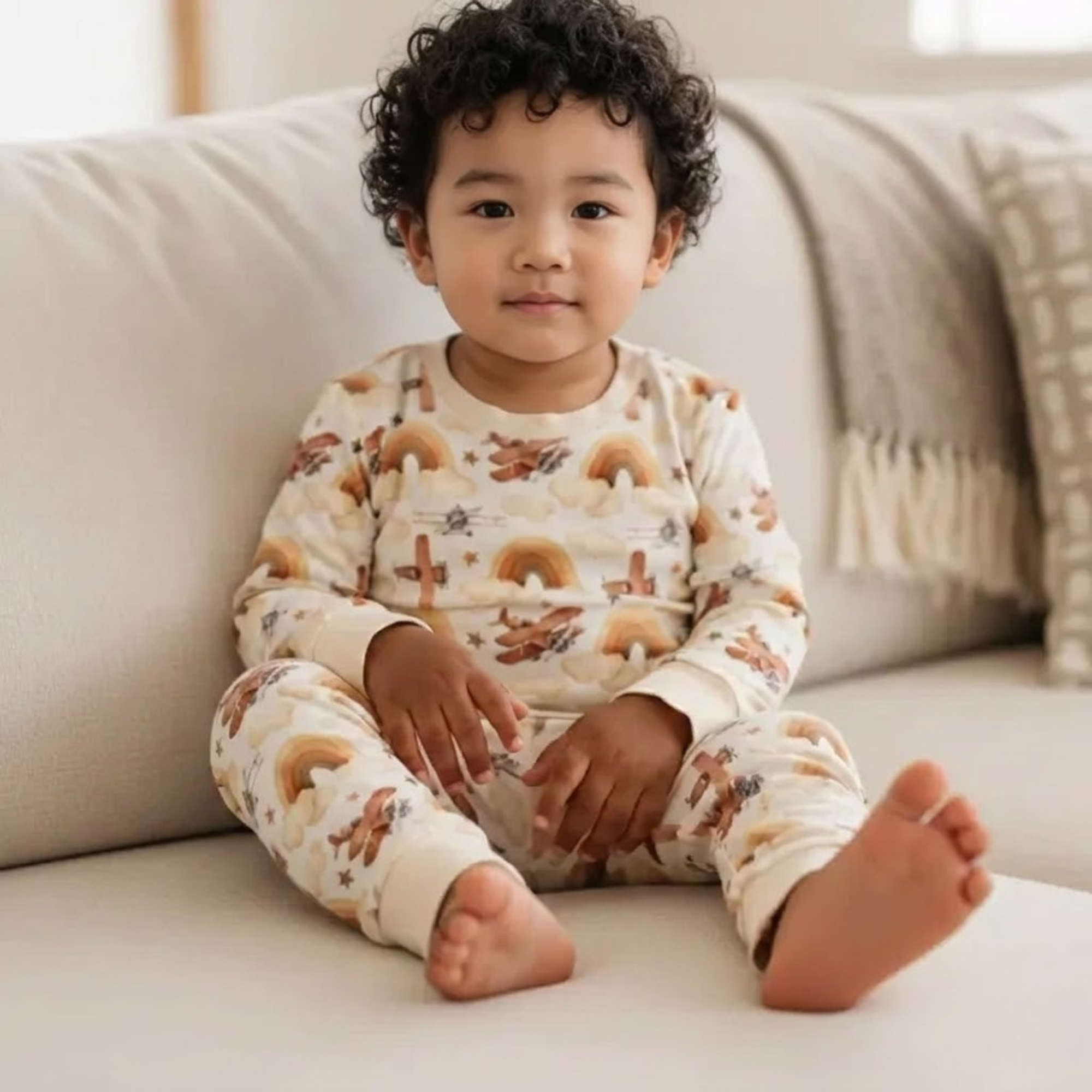 Kids Two Piece Eco Friendly Stretchy Pajama Set
