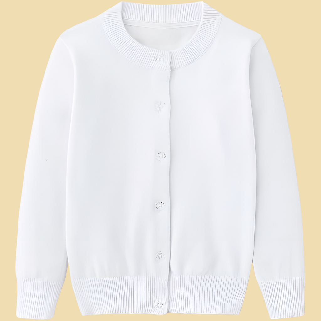 Girls Cotton Knit Cardigan Long Sleeve Sweater