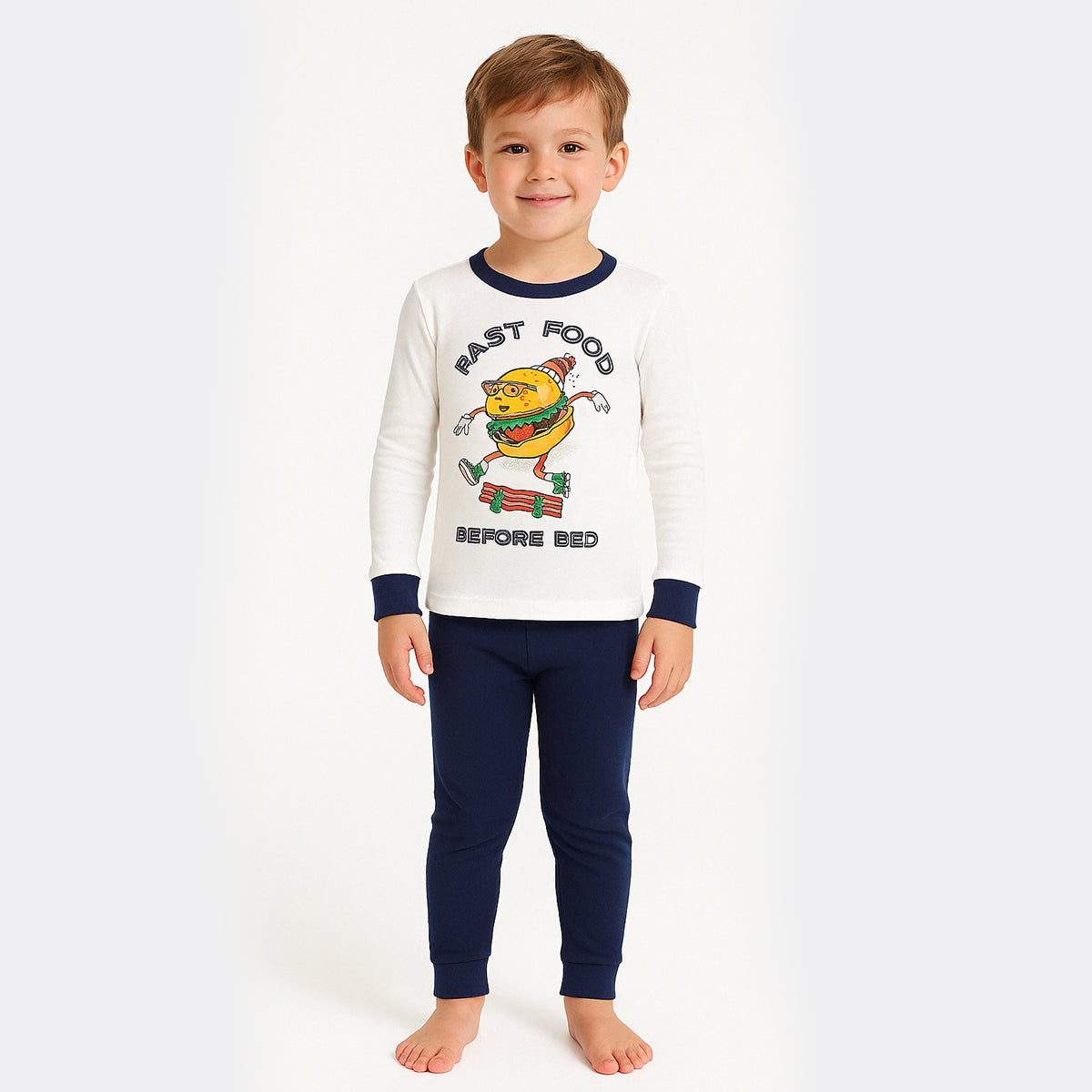 4 Piece Character And Animal Printed Pajamas Sleepwear Set