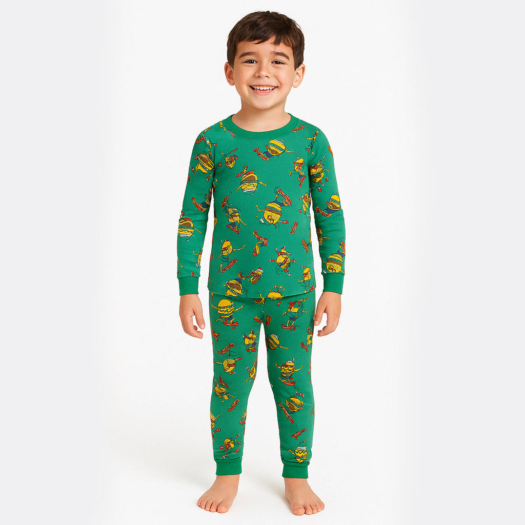 4 Piece Character And Animal Printed Pajamas Sleepwear Set