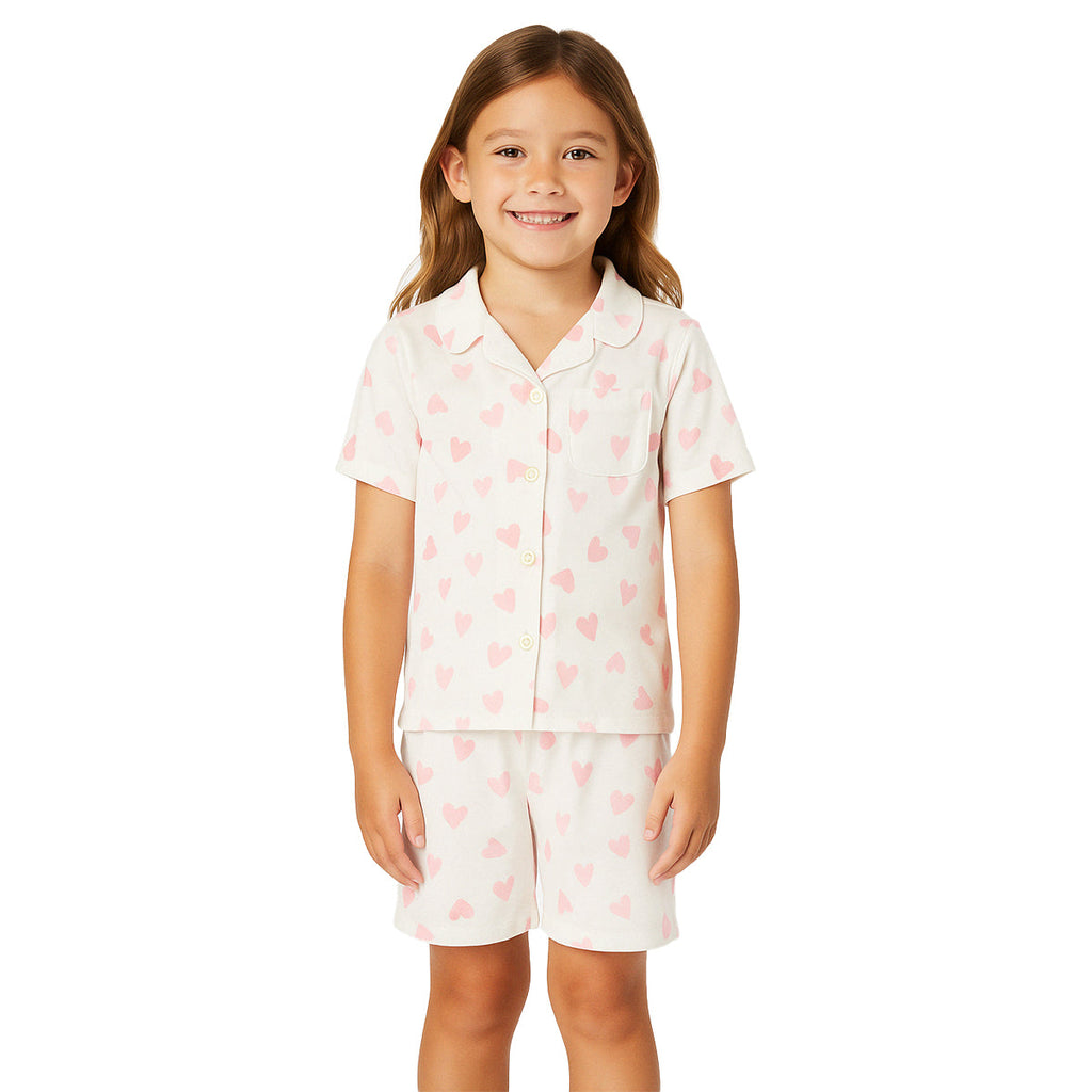 Cordate Printed Snug Fit Short Sleeve Comfy Sleepwear Pajamas