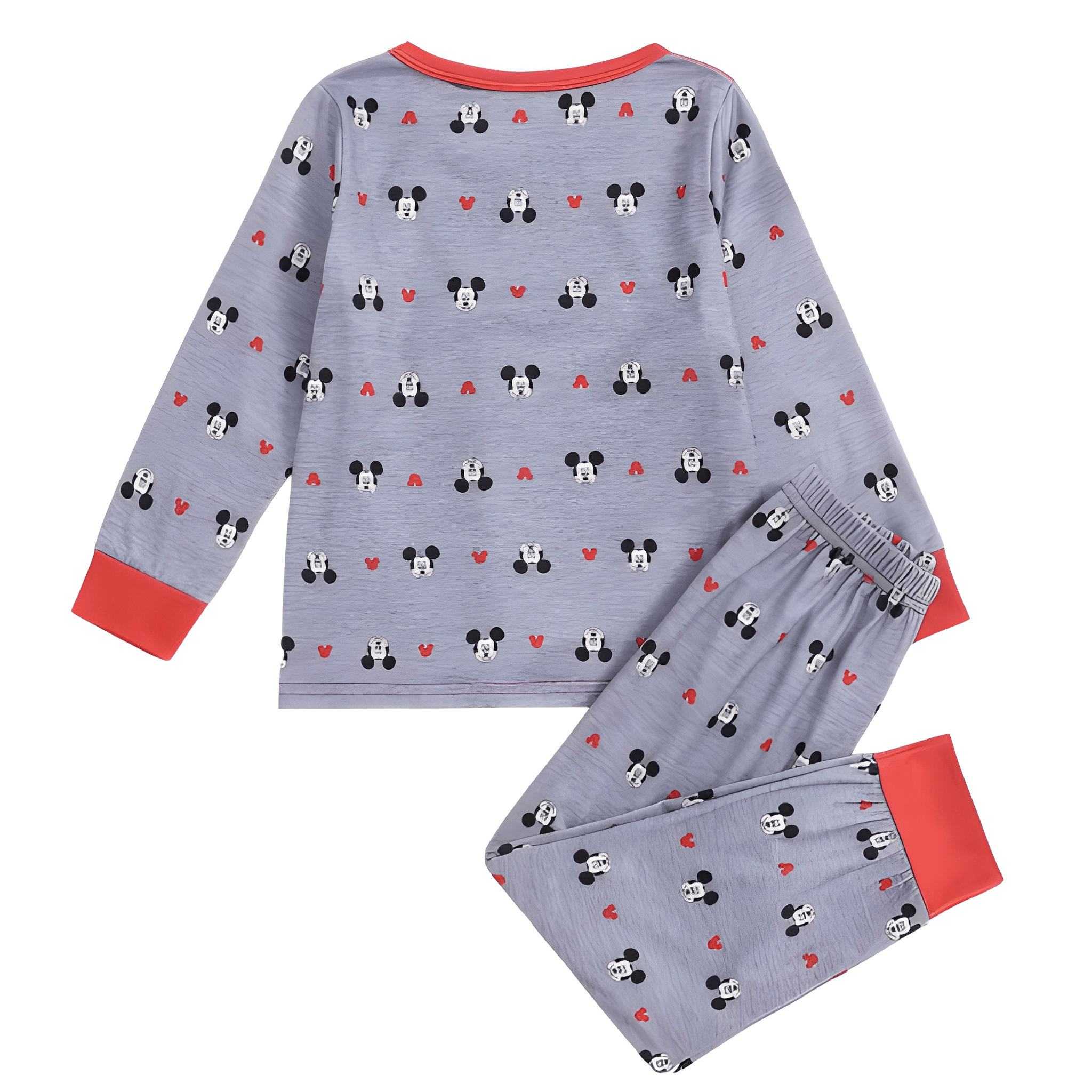 Mickey Mouse Pajama Set With Long Sleeve Top And Printed Pants