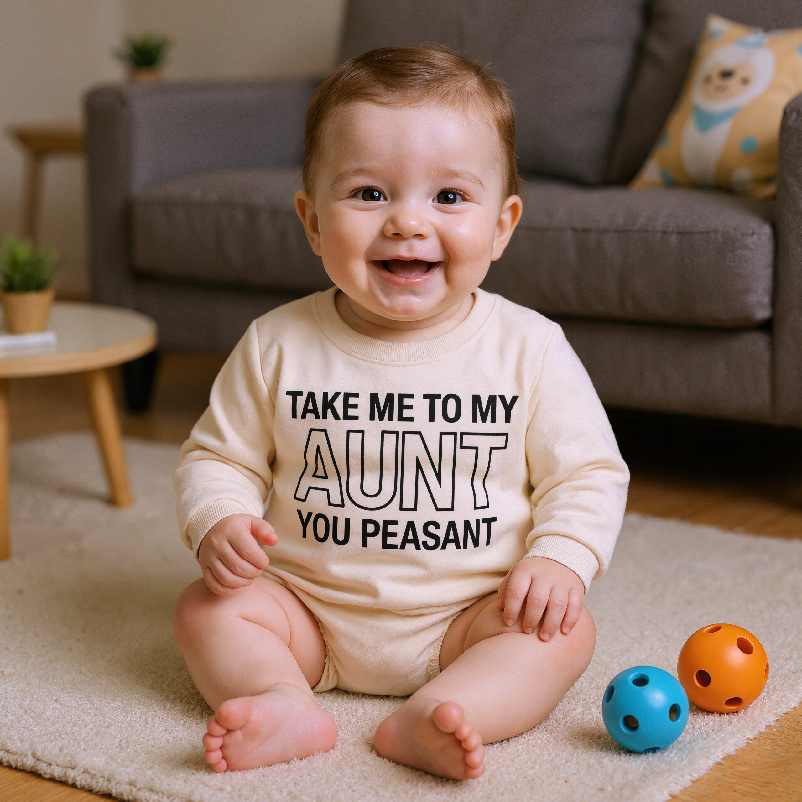 Take Me to My Aunt Baby Printed Bodysuit