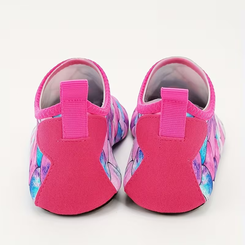 Kids Fish Scale Print Casual Slip On Water Shoes