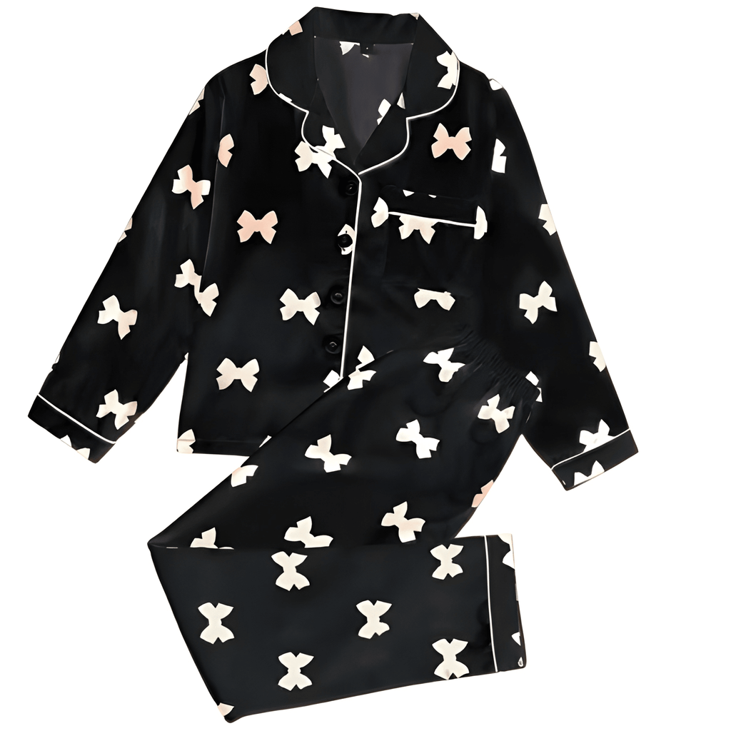 Kids Bowknot Print Pajama Set