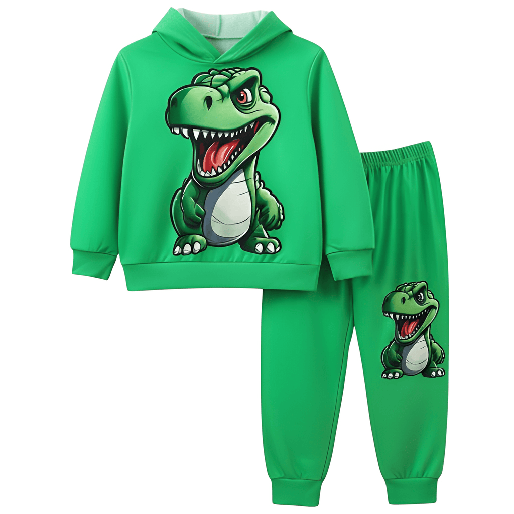 Boys Dinosaur Printed Hoodie And Sweatpants Set
