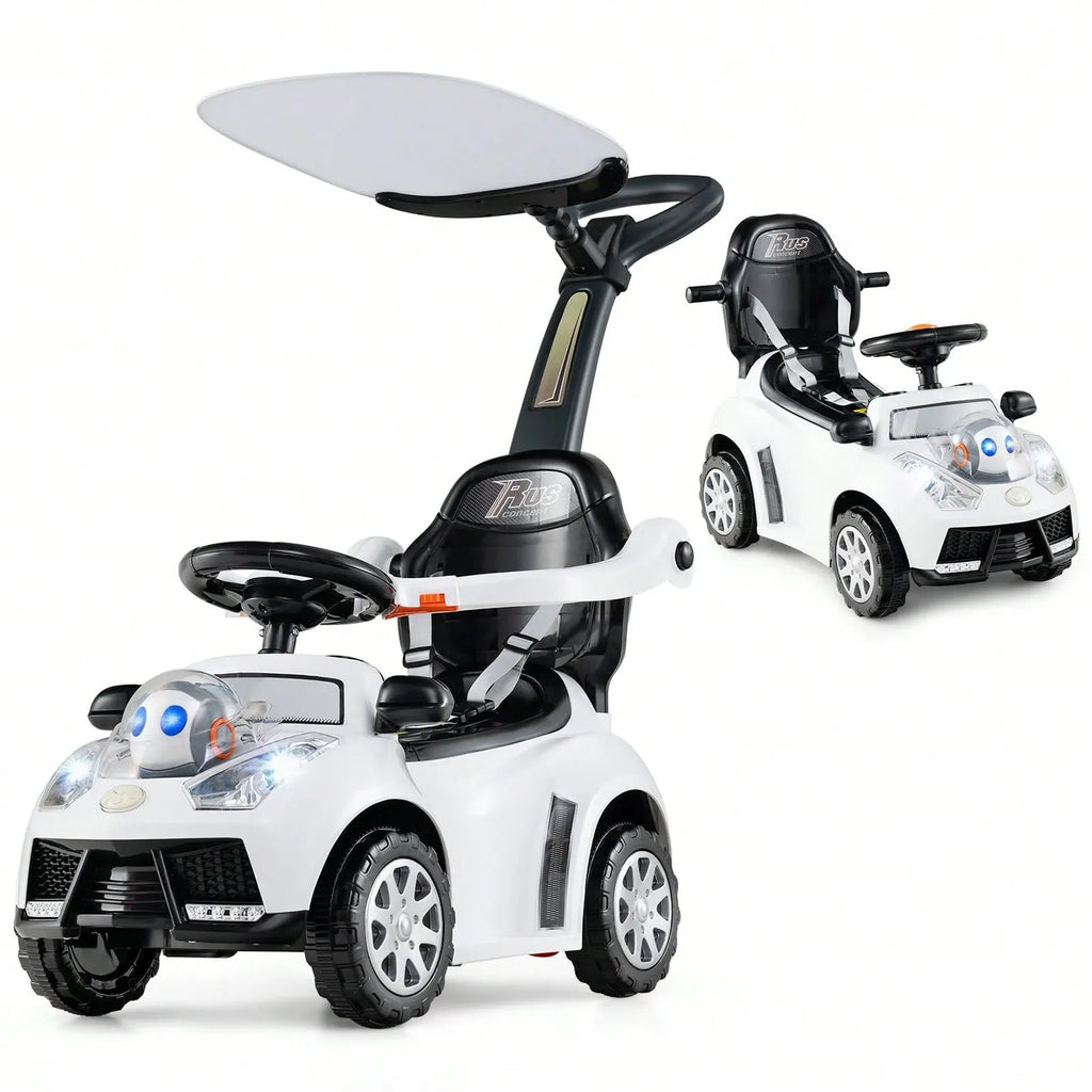 Boys And Girls 3 In 1 Sliding Walker With Adjustable Canopy Horn Music And Light