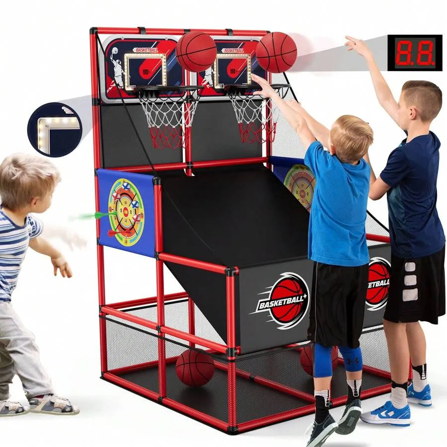 Kids Basketball Arcade Game With Hoop And Balls