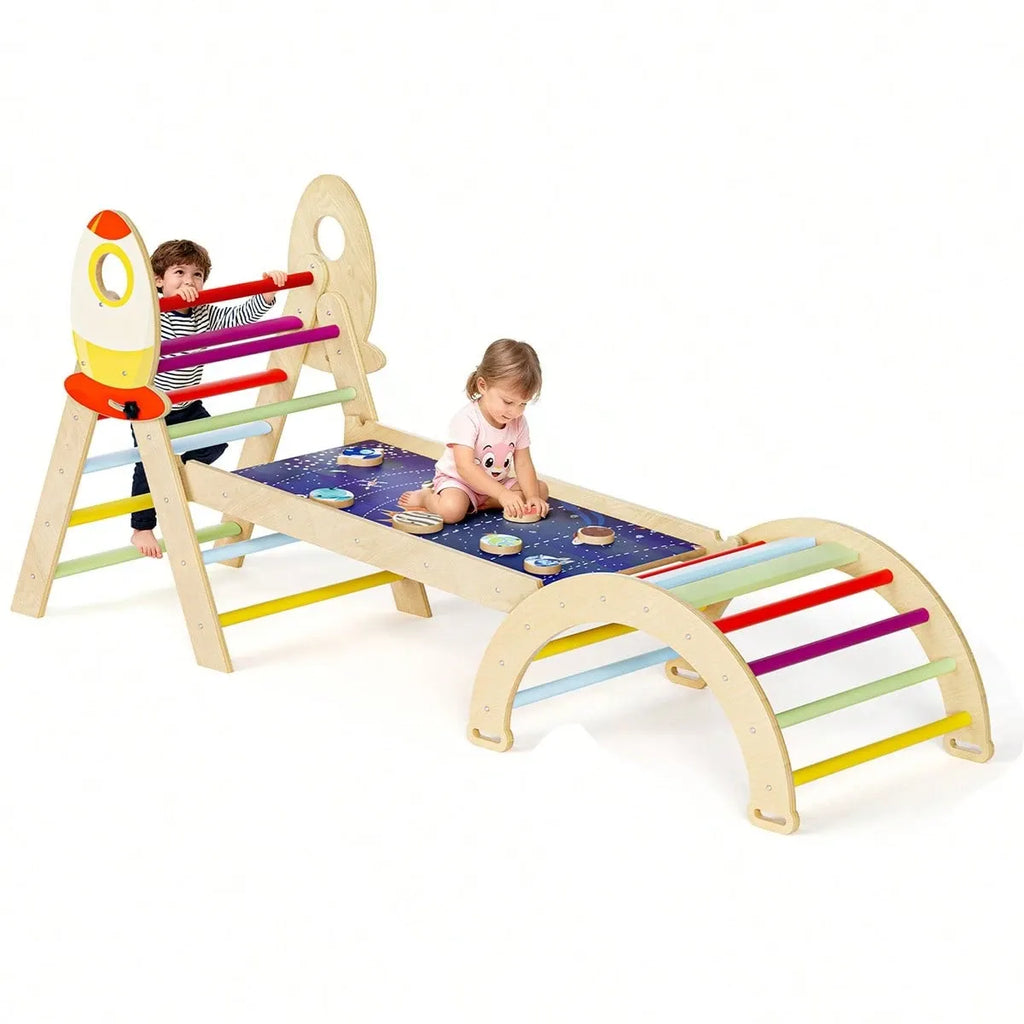 Kids 7 In 1 Climbing Set Foldable Indoor Jungle Gym