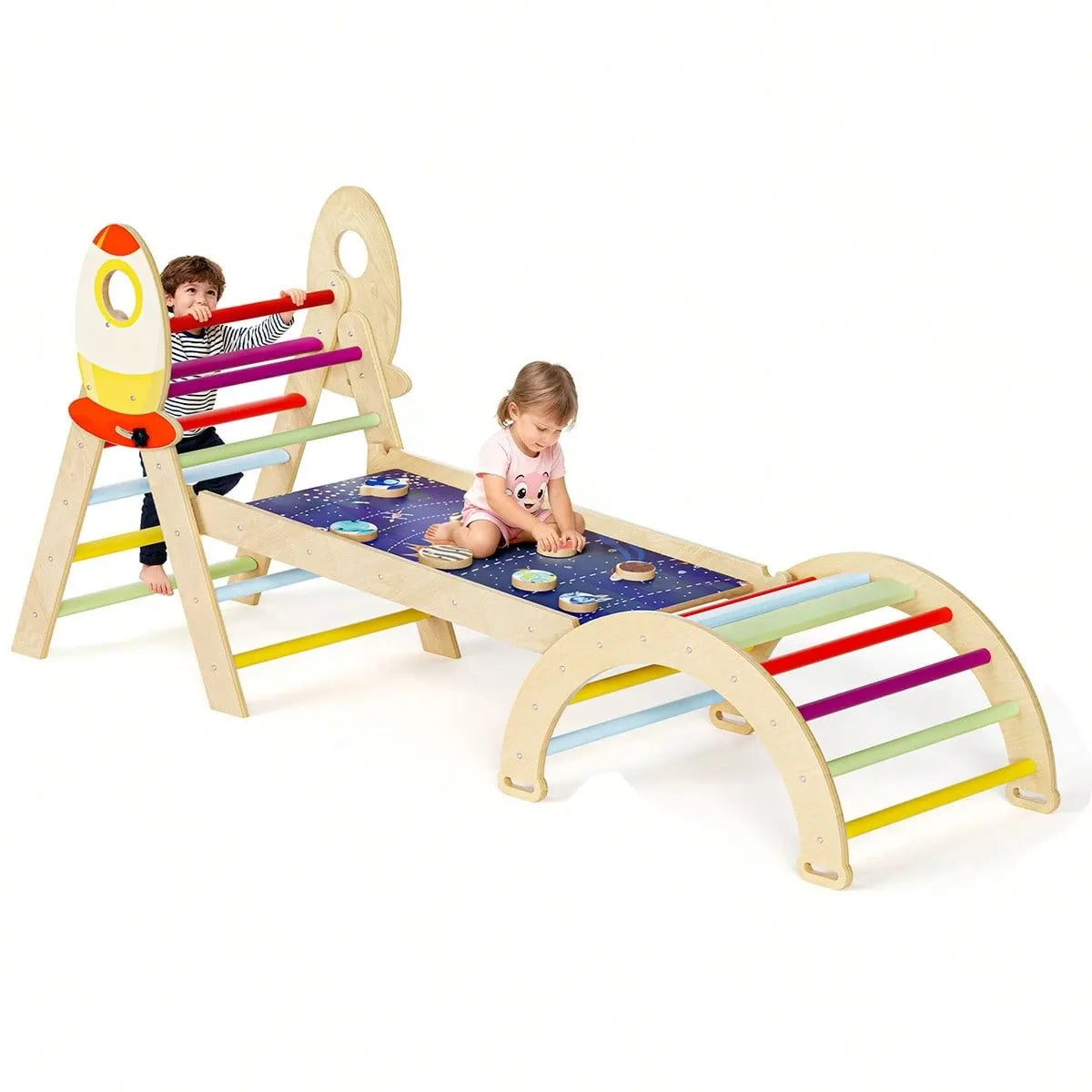 Kids 7 In 1 Climbing Set Foldable Indoor Jungle Gym