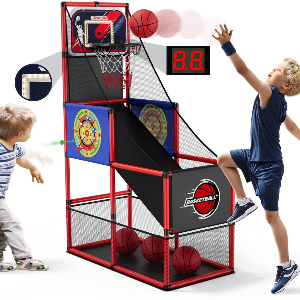 Kids Basketball Arcade Game With Hoop And Balls