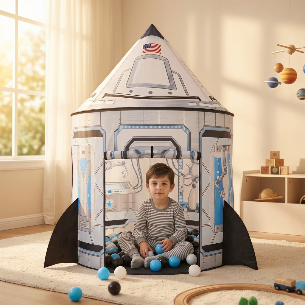 Kids Rocket Ship Space Themed Indoor Tent