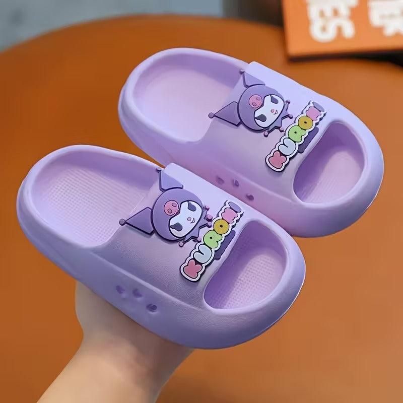 Baby Girls Soft EVA Slides With Cartoon Design