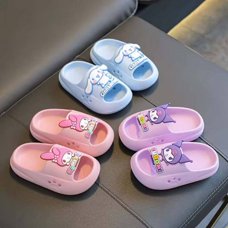 Baby Girls Soft EVA Slides With Cartoon Design