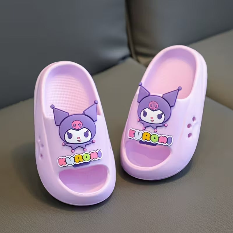 Baby Girls Soft EVA Slides With Cartoon Design