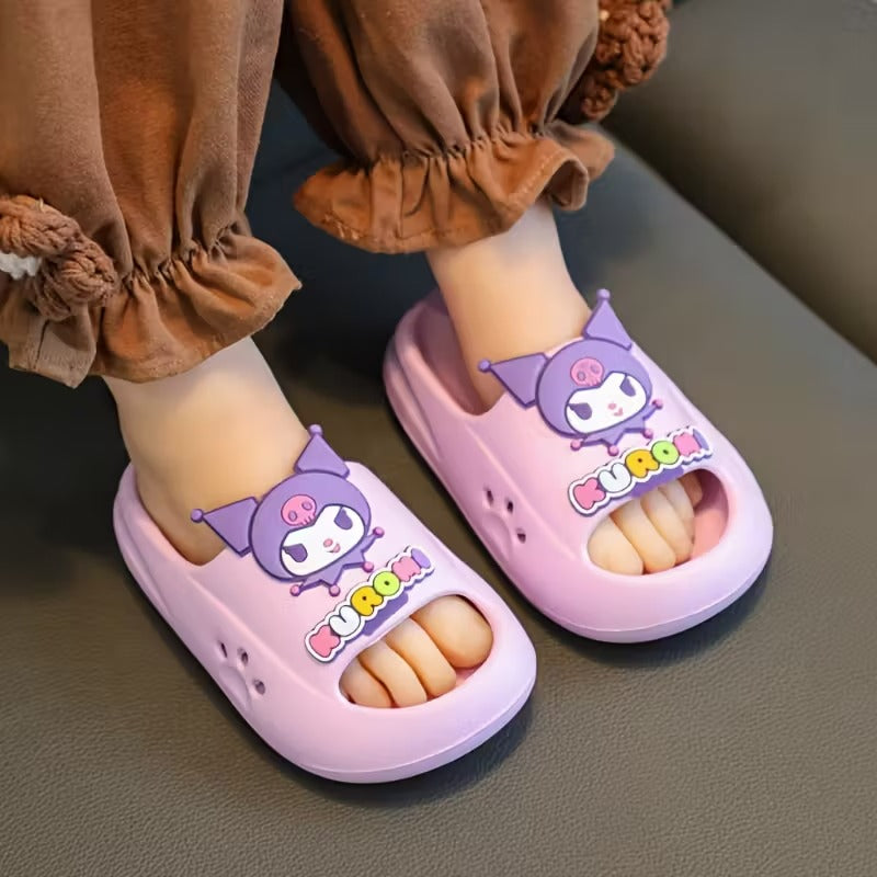 Baby Girls Soft EVA Slides With Cartoon Design