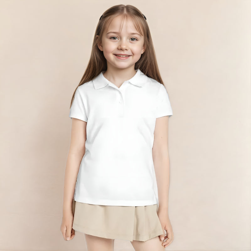 Girls School Uniform Jersey Knit Polo Shirt