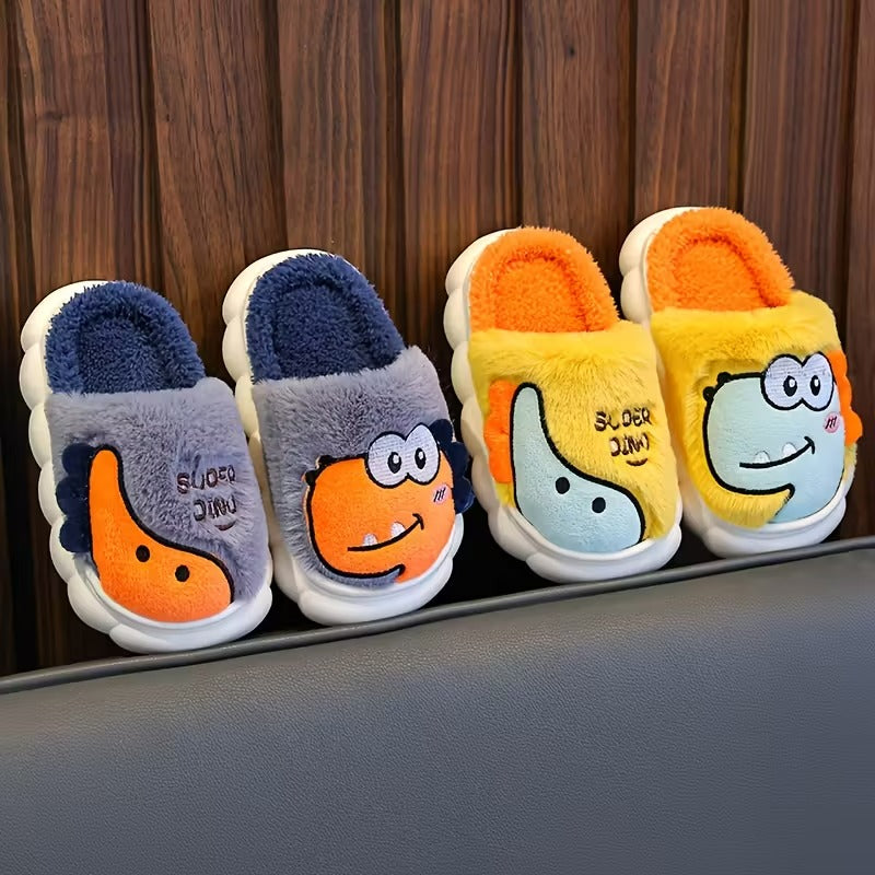 Kids 1 Pair Of Dinosaur Themed Flat Slippers