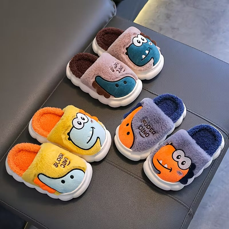 Kids 1 Pair Of Dinosaur Themed Flat Slippers