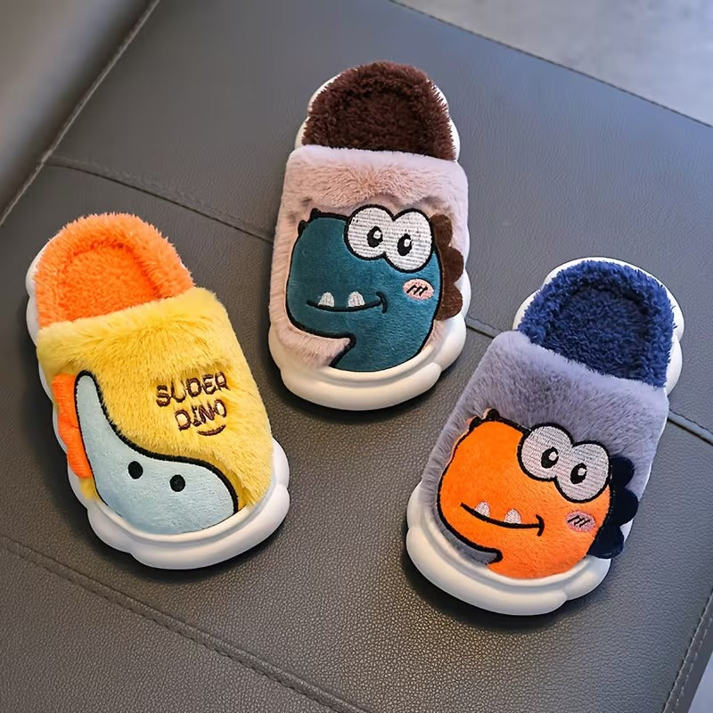Kids 1 Pair Of Dinosaur Themed Flat Slippers