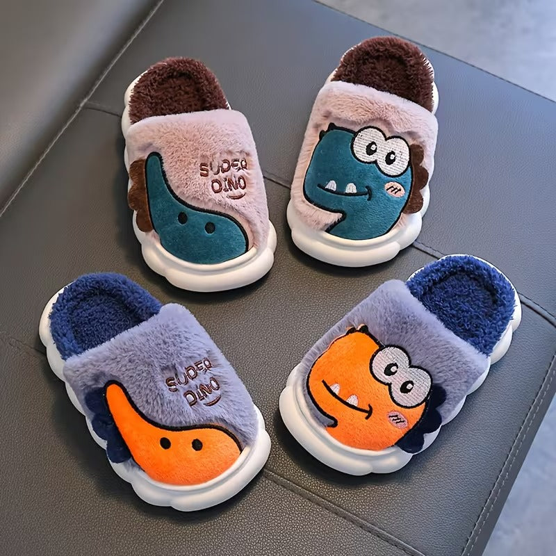 Kids 1 Pair Of Dinosaur Themed Flat Slippers