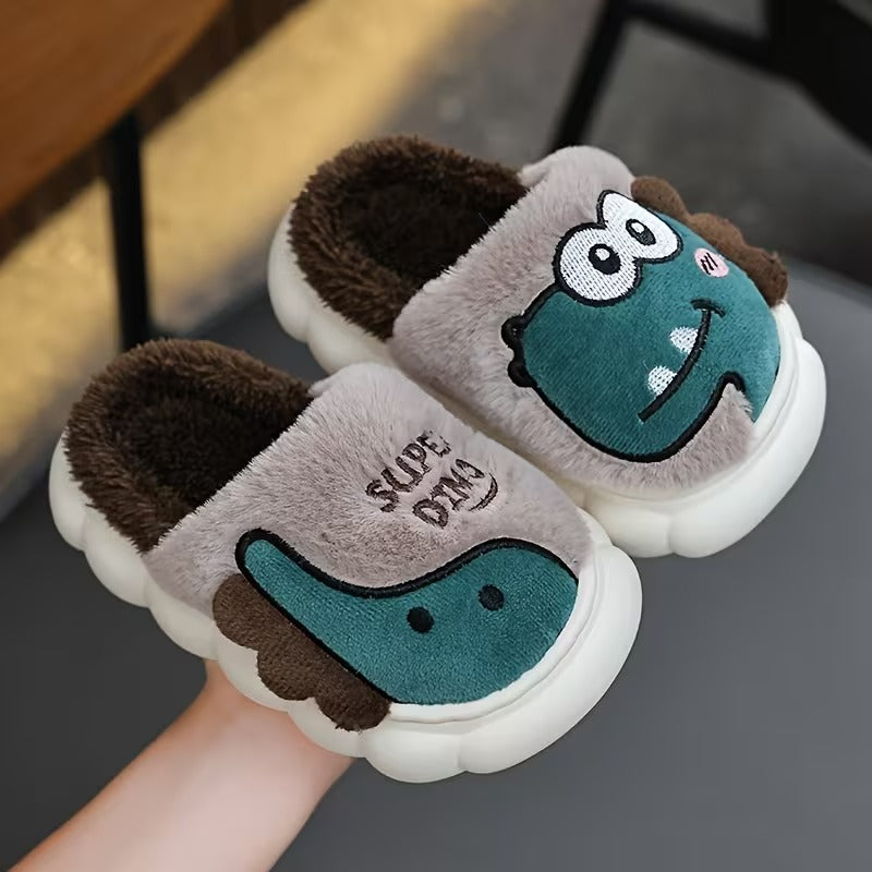 Kids 1 Pair Of Dinosaur Themed Flat Slippers