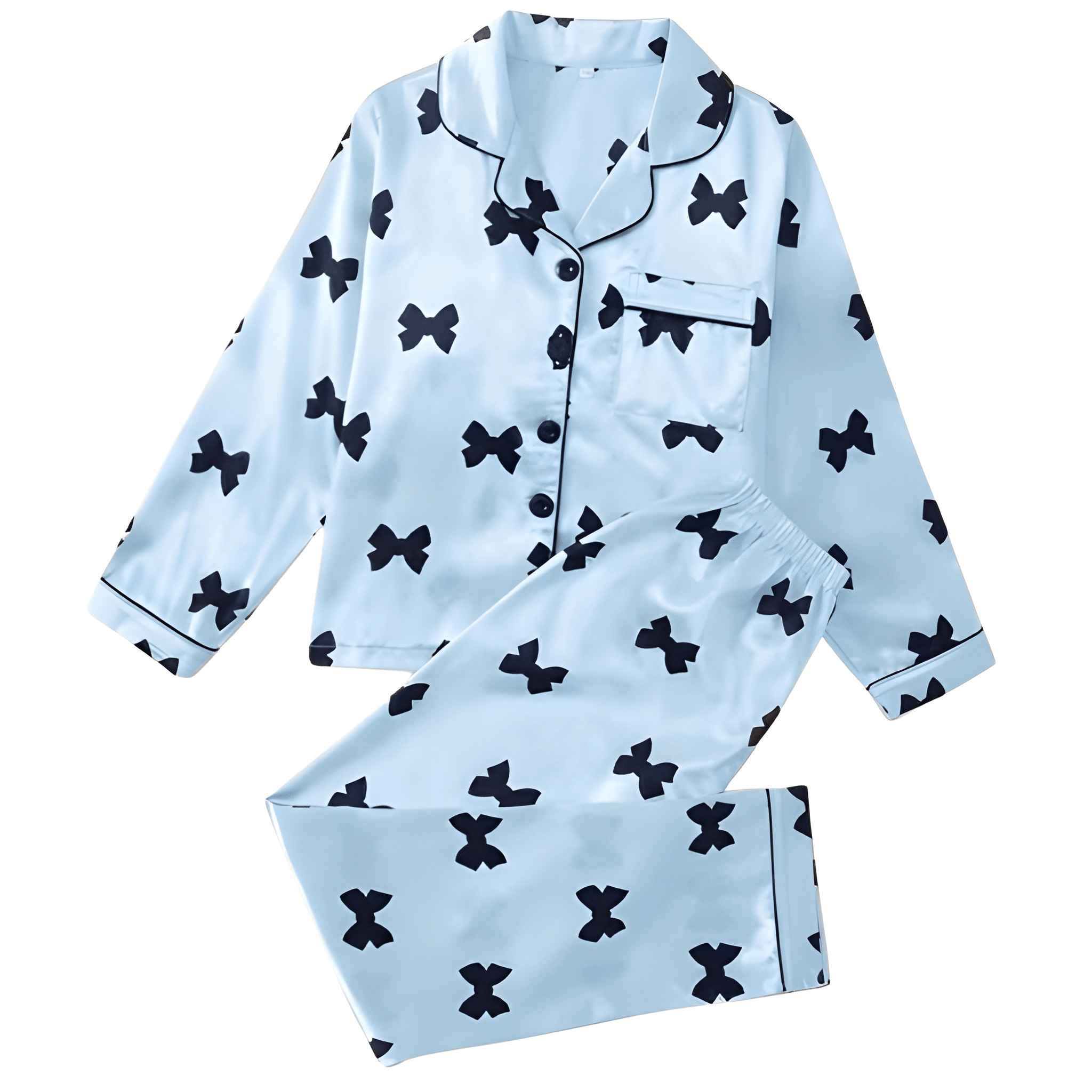 Kids Bowknot Print Pajama Set