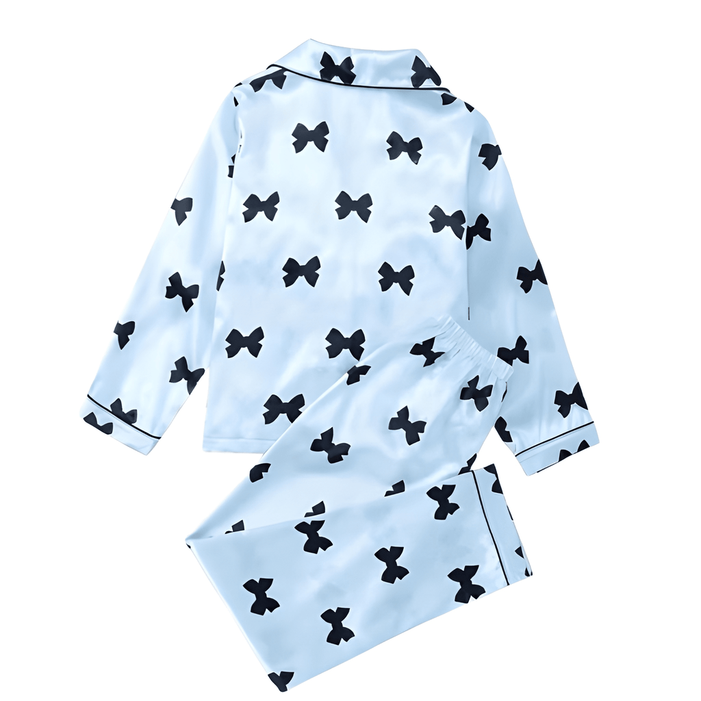 Kids Bowknot Print Pajama Set