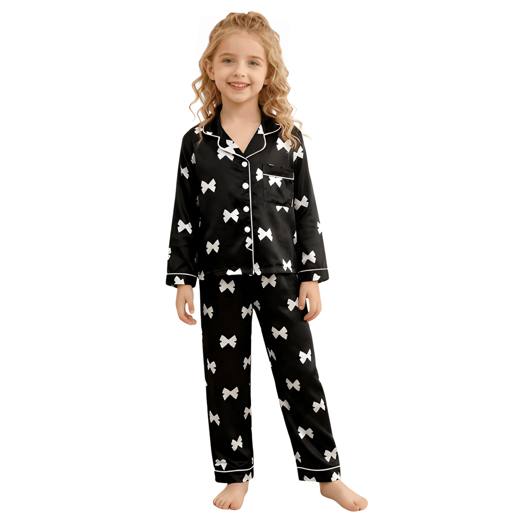 Kids Bowknot Print Pajama Set