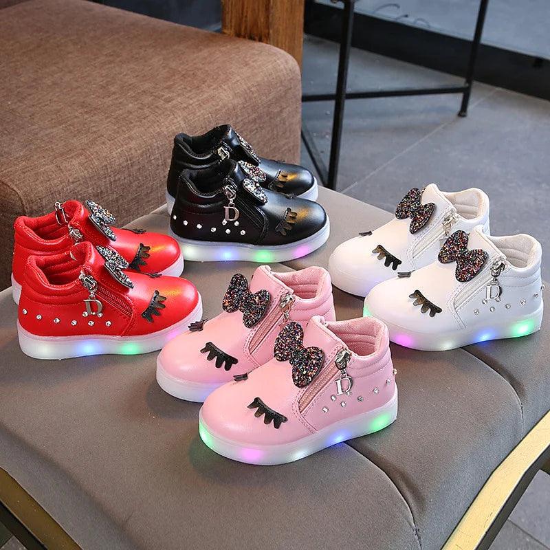 LED Zip Up Shoes Sparkle Comfort And Light In Every Step