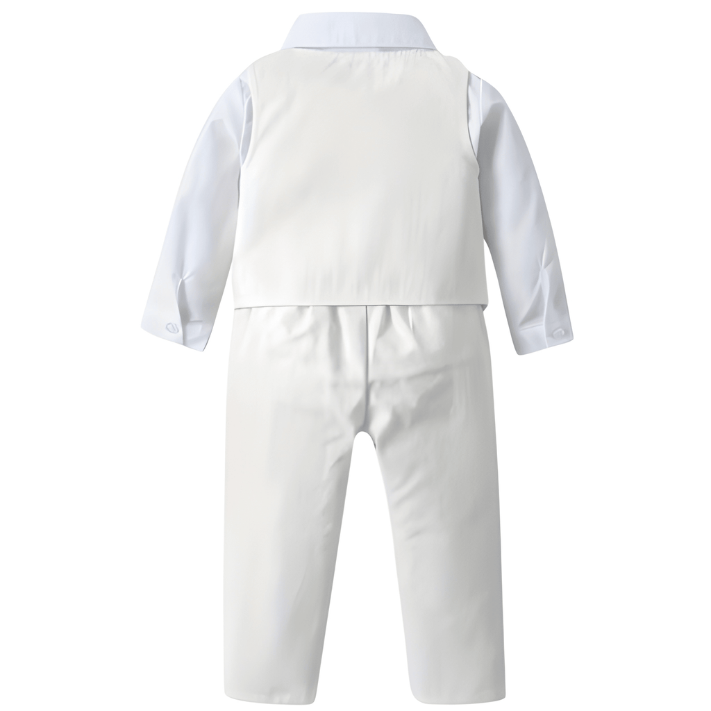 Three Piece Suit Set With Long Sleeve Shirt Vest And Trousers