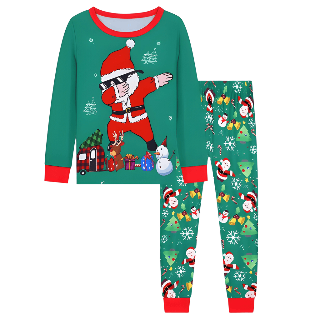 Santa Dabbing Christmas Outfit Set For Kids With Gift