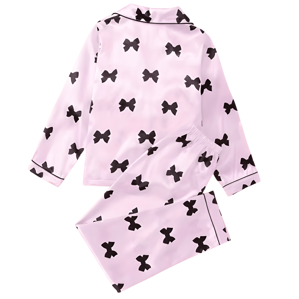 Kids Bowknot Print Pajama Set