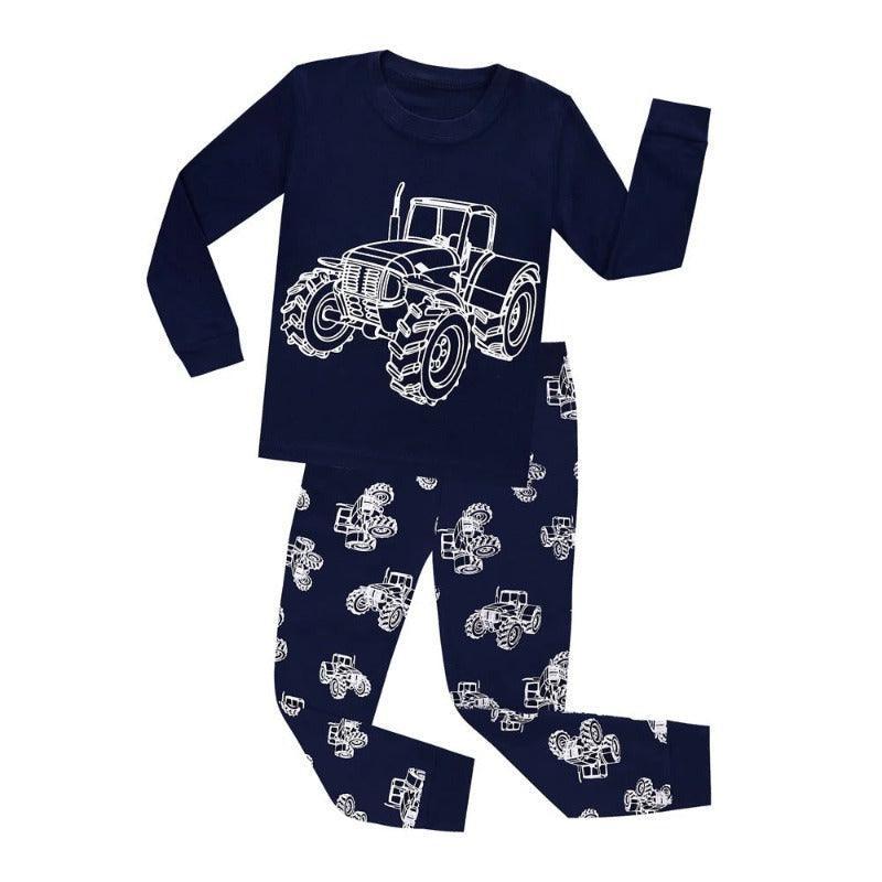 Kids Dark Tractor Pajama Set