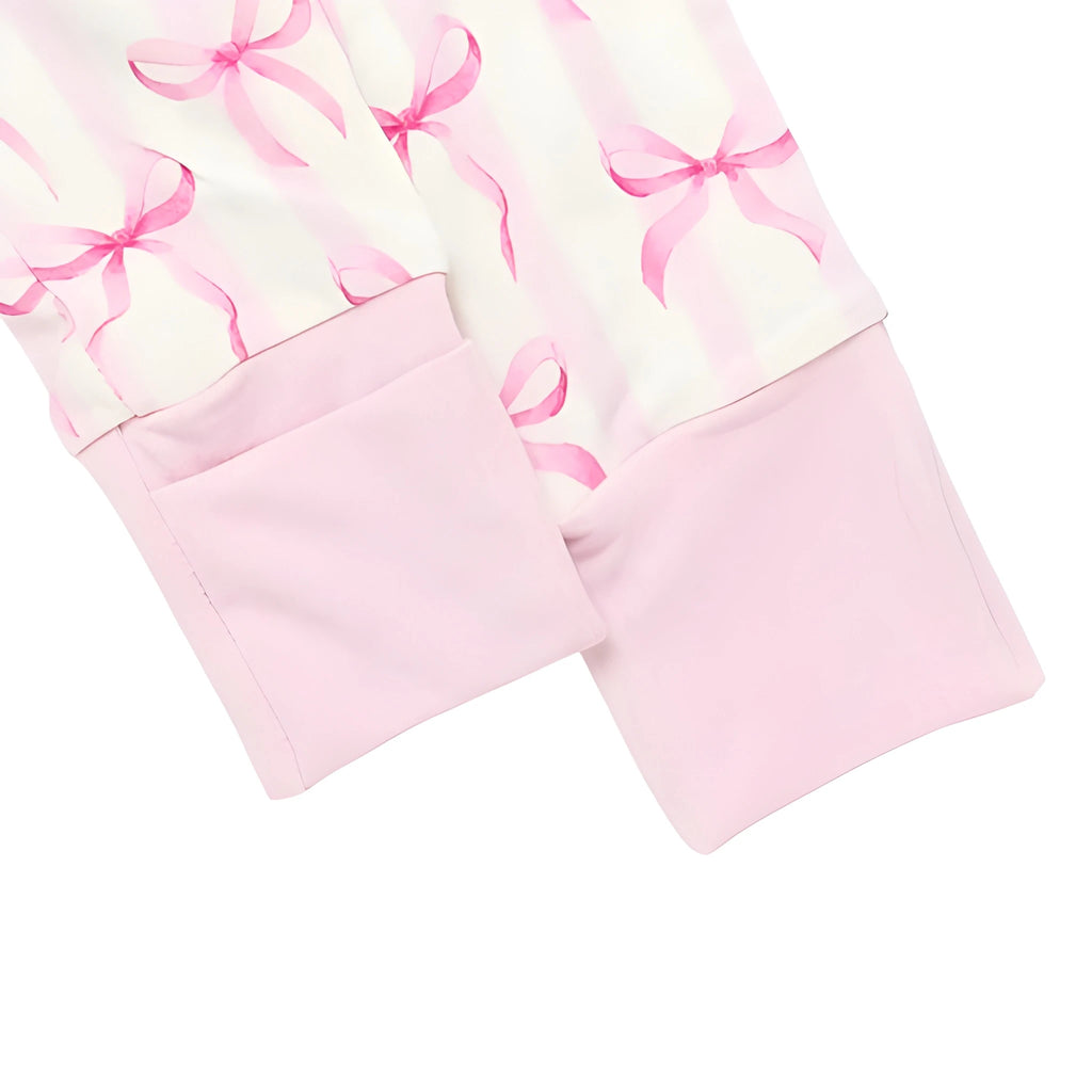 Kids Ribbon Design Ruffle Zippy Pajama Set