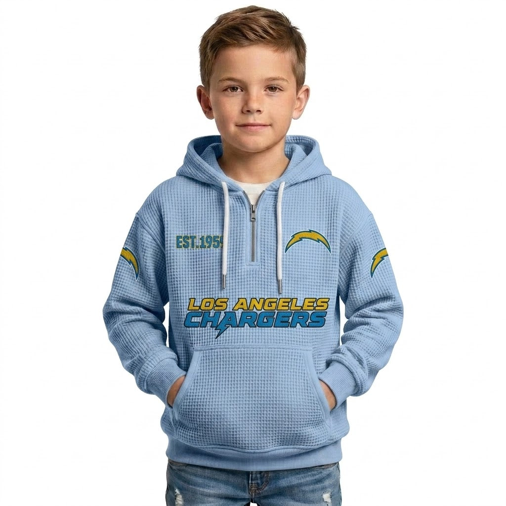 Los Angeles Chargers Themed Quarter Zip Kids Hoodie