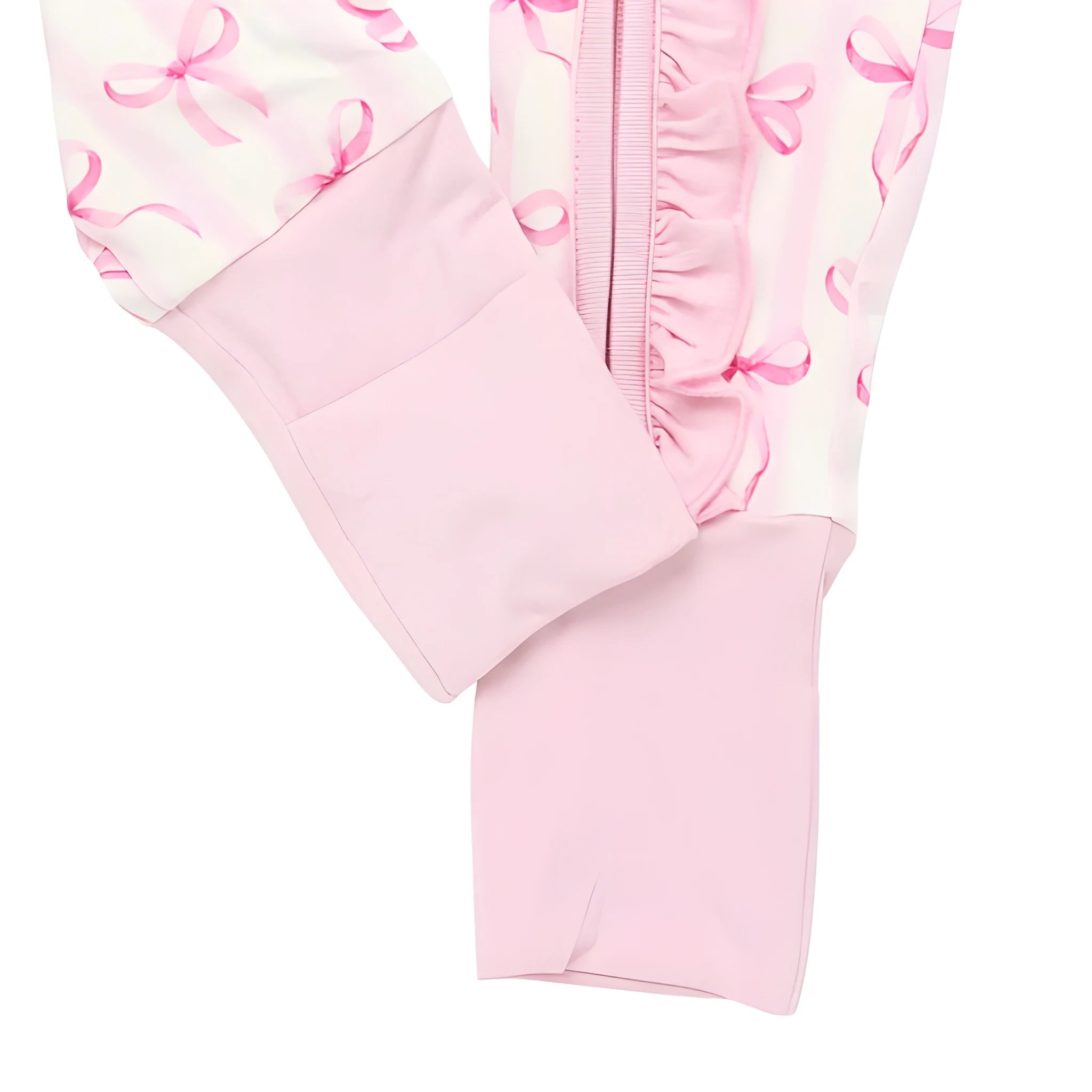Kids Ribbon Design Ruffle Zippy Pajama Set