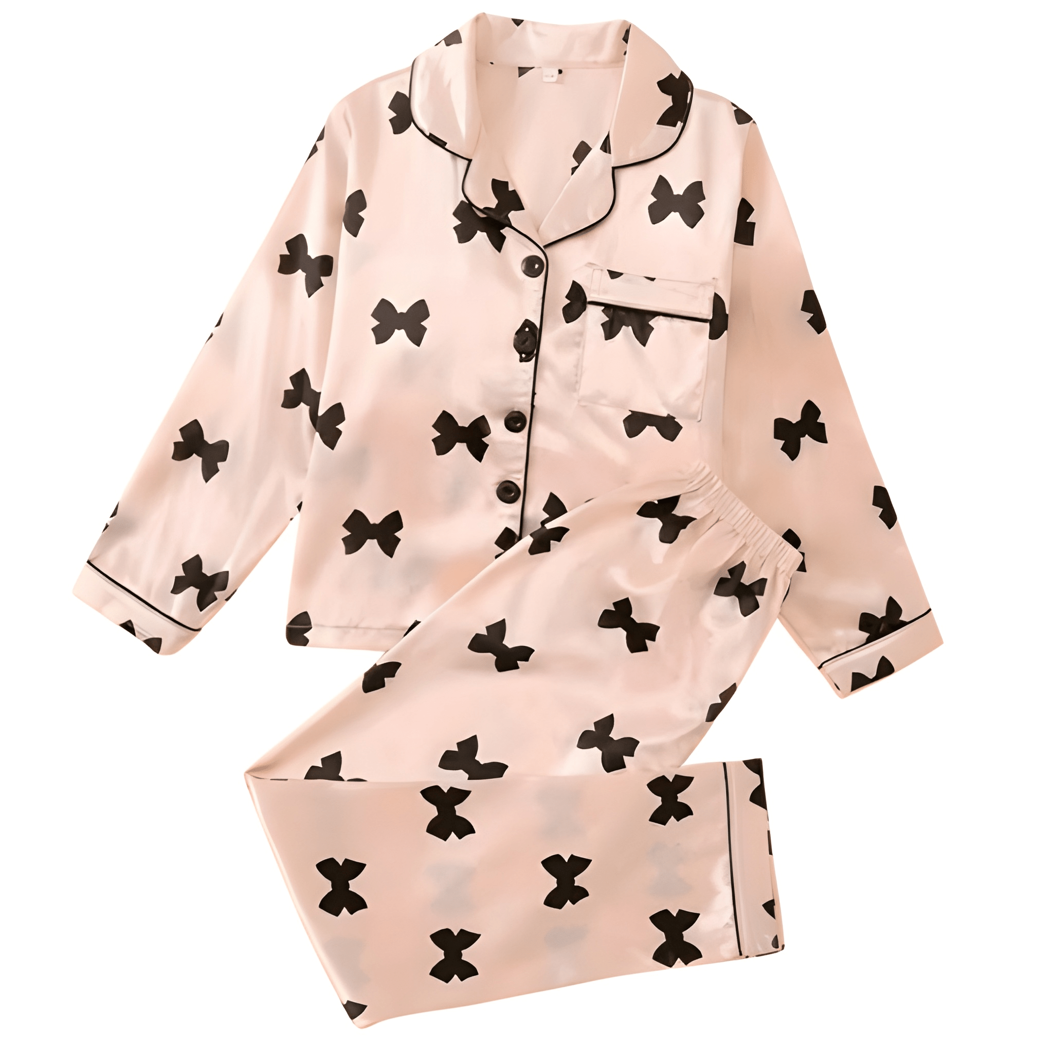 Kids Bowknot Print Pajama Set